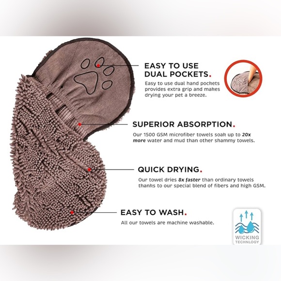 NWT Dog Gone Smart Shammy Dog Towels For Drying Dogs - Picture 3 of 6